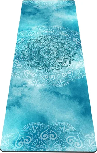 Miniatura 25 de nuveti Alfombrilla de yoga con estampado extra grueso de elastómero termoplástico antideslizante con bolsa de transporte, 72 x 24 pulgadas, extra