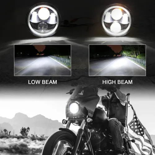 Miniatura 4 de SUNPIE Faro delantero de motocicleta 5-3/4 5.75 RGBW con halo DRL LED impermeable para Sportster Roadster 883 1200 Forty Softail Deuce Dyna Wide