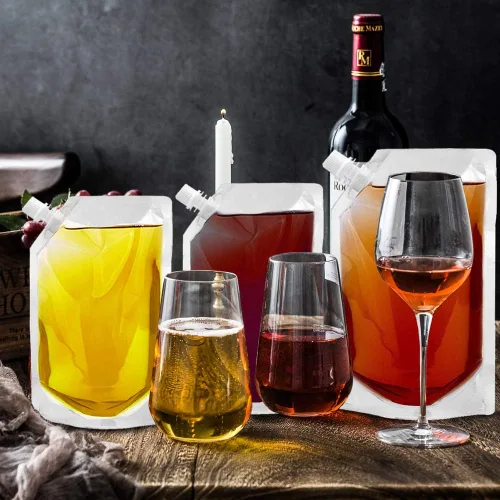 Miniatura 7 de Frascos de Plástico-Corredores de Ron Bolsas de Licor de Plástico para Colar Alcohol, A Prueba de Fugas, Sin BPA, Kit de Frasco de Viaje de Jugo