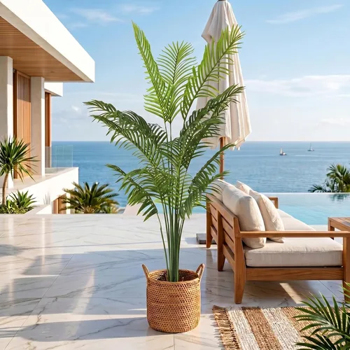 Miniatura 12 de Artificial Palm Tree, ANTING 5FT Tall Faux Palm Tree with Black Base Pot, Artificial Plants with Lifelike Leaves for Outdoor Indoor Home Living Room