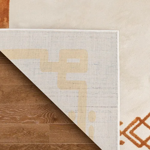 Miniatura 6 de Antep Rugs Babil Gold - Alfombra moderna con bordes de 6 x 9 pies, beige, 6 pies 7 pulgadas x 9 pies
