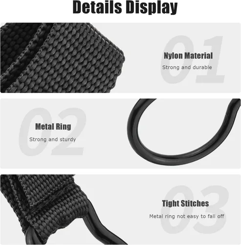 Miniatura 2 de UIInosoo - Soporte de anillo de linterna de nailon con doble clip para cinturón de servicio, mantiene la linterna de célula D/C Negro 1 paquete