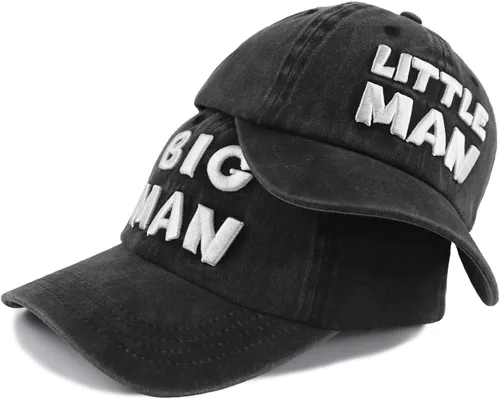 Miniatura 2 de 2 gorras de béisbol ajustables de algodón bordadas en 3D a juego, para hombre grande y hombre pequeño, papá e hijo
