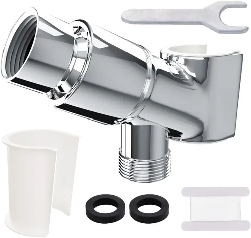 Miniatura 11 de Soporte de Cabezal de Ducha para Duchas de Mano, Montura de Brazo de Ducha Ajustable con Junta Esférica Giratoria, Soporte Premium de ABS, Conecta