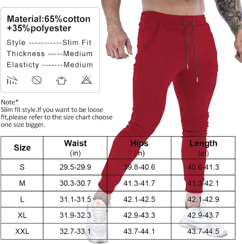 Miniatura 6 de Wangdo Pantalones deportivos ajustados para hombre pantalones de entrenamiento para gimnasio pantalones deportivos cónicos pantalones deportivos