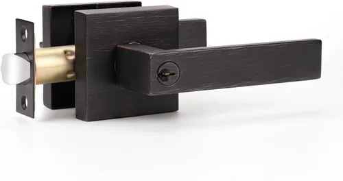 Miniatura 23 de KNOBWELL - Paquete de 10 picaportes resistentes con llaves para puertas de entrada; juego para puertas delanteras que cierran con diferentes llaves