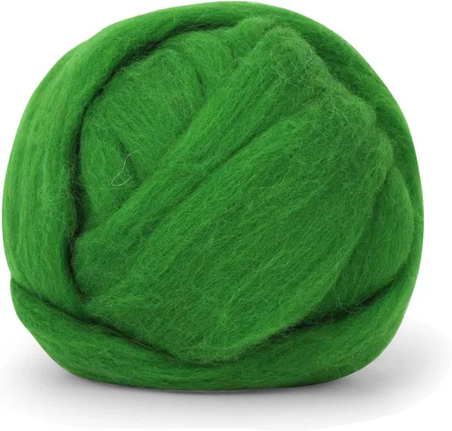 Miniatura 41 de 3.53 oz lana Roving, suministros de fieltro de lana, lana pura, hilo grueso, hilado de lana giratoria para fieltro de aguja, fieltro húmedo, Blanco