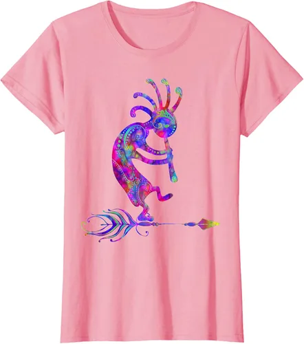 Miniatura 17 de Native American Kokopelli With Feather 2 - Camiseta Fan Fun, Negro, S