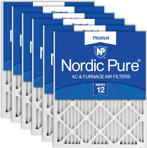 Nordic Pure 16x25x1 (15 1/2 x 24 1/2 x 3/4) Filtros de aire plisados MERV 12, paquete de 6
