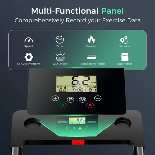 Miniatura 3 de Foldable Treadmills for Home, 3.0HP Walking pad Treadmill with Handle Bar, Portable Electric Treadmill with Handles, 12 Preset Programs, LED Display