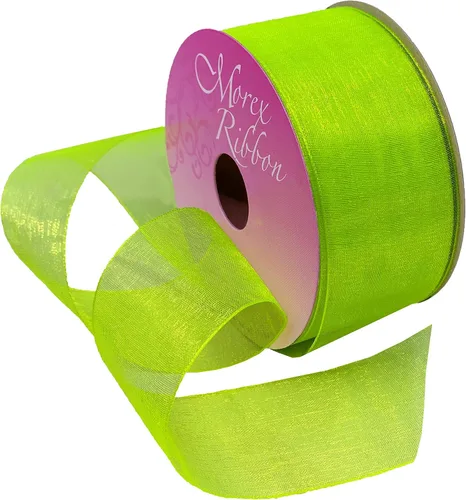 Miniatura 90 de Morex Ribbon 91803/100-609 Cinta de nailon Organdy, 5/8 pulgadas por 100 yardas, color rojo
