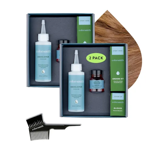 Miniatura 19 de Color de cabello y barba para mezclar grises, paquete de 2 unidades, marrón oscuro, sin amoníaco, kit completo de tinte para barba y cabello