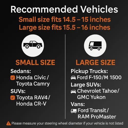 Miniatura 3 de HOTOR Funda para volante de automóvil, accesorio universal para diversos automóviles, funda de cuero con forro antideslizante, para volante con un