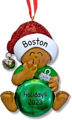 Miniatura 13 de Ornaments by Elves - Adornos de Bola de Navidad Azul Bebé Personalizados 2025 - Bolas Azules Personalizadas para Bebé Niño Decoraciones de Navidad