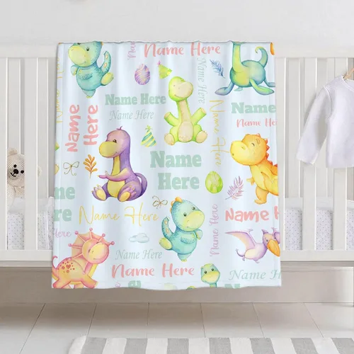 Miniatura 15 de Manta de bebé personalizada para niñas y niños, manta de bebé personalizada con nombre de bosque de animales para niños pequeños, baby shower