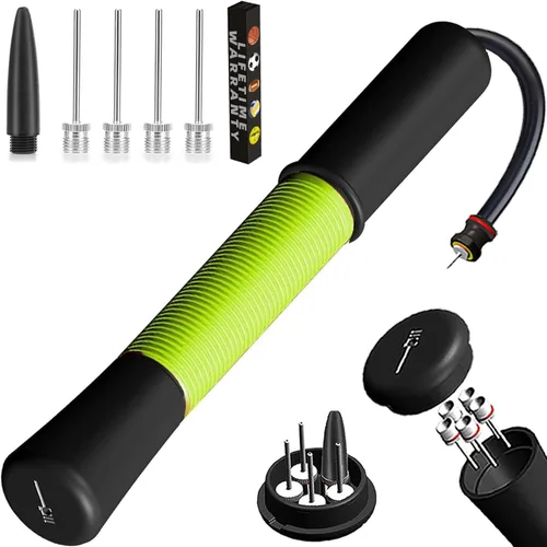 Miniatura 13 de Bomba de pelota con almacenamiento de agujas (nunca pierdas el pin), bomba de baloncesto con 5 agujas y cable extensible, bombas de fútbol, bomba
