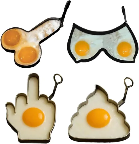 Divertido molde de huevo de dedo medio, molde único para huevos cocidos, anillos de huevo para freír huevos, anillo de huevo antiadherente,