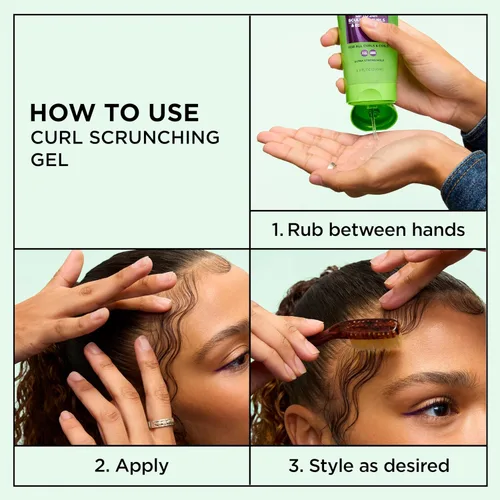 Miniatura 5 de Garnier Fructis Curl Control Scrunching Gel para el cabello, Curl Jelly para cabello rizado, ondulado y rizado con control de encrespamiento