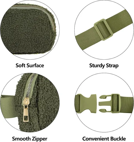 Miniatura 84 de Riñonera cruzada para mujeres y hombres, bolsa para cinturón para senderismo con correa ajustable, riñonera para correr, entrenamiento, deportes