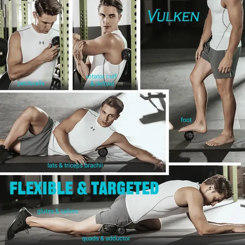 Miniatura 7 de Bola de Masaje Vibratória Vulken para Recuperación Muscular con SphereStrap – Objetivo Áreas de Difícil Acceso, Masaje de Espalda Sin Manos. Bola