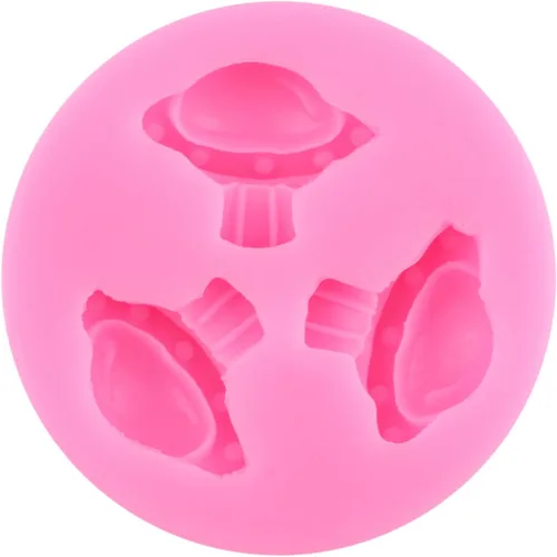 Miniatura 7 de ZiXiang Molde de silicona para astronauta, diseño de astronauta, planeta, cohete, satélite, fondant, para decoración de pasteles, cupcakes