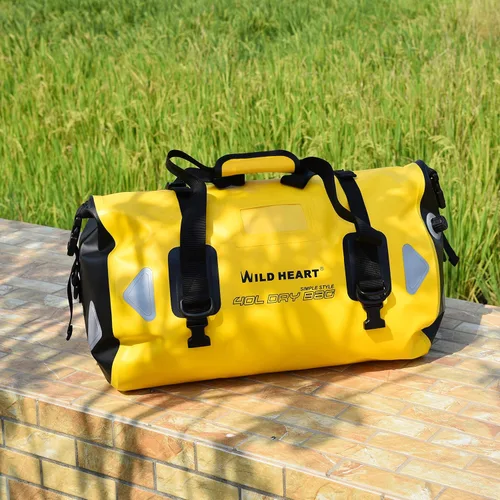 Miniatura 2 de WILD HEART Bolsa de lona impermeable para motocicleta, PVC500D, doble parte inferior, con correas de cuerda y bolsillo interior, 40L, 66L, 100L, 40L