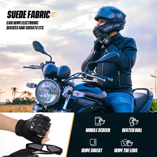 Miniatura 6 de OOPOR Guantes de motociclismo, guantes de ciclismo para hombres y mujeres, guantes de bicicleta sin dedos, guantes de bicicleta para levantamiento