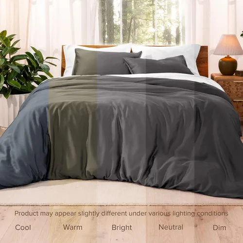 Miniatura 9 de Bare Home Tencel - Juego de funda de edredón - Lyocell derivado de eucalipto - Funda de edredón ultra suave de 2 piezas y fundas de almohada