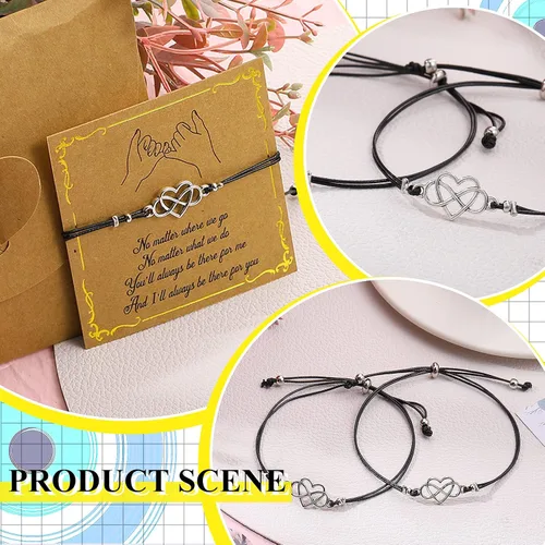 Miniatura 5 de Hicarer Pulseras de promesa, pulseras de amistad para el regreso a clases, juego de dijes a distancia para amigos, mujeres y niñas, regalo del día