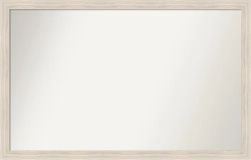 Miniatura 157 de Amanti Art Espejo de baño blanco para sobre el fregadero, 30 x 35 pulgadas, espejo de tocador rectangular estrecho de Eva de oro blanco, marco