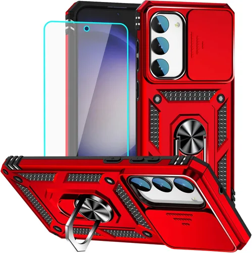 Miniatura 13 de HNHYGETE Funda para Samsung A13 5G, Galaxy A13 5G con protector de pantalla, soporte giratorio de grado militar de 360° (resistente), fundas Negro