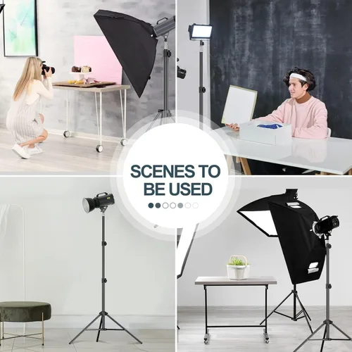 Miniatura 2 de EMART Soporte de luz de 7 pies para fotografía, soporte de trípode portátil para fotos y video, paquete de 2 soportes de iluminación con funda