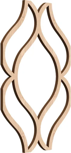 Paneles de pared de madera con calado decorativo Villarreal, 7 3/8 pulgadas de ancho x 11 pulgadas de alto x 1/4 pulgadas de alto, roble rojo rojo