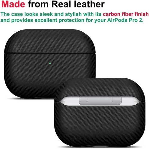 Miniatura 2 de Funda de cuero Lopie para AirPods Pro de segunda generación - Funda para AirPods Pro 2 hecha a mano - Hecha de cuero real - Cubierta protectora