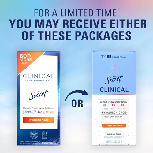 Miniatura 9 de Secret Clinical Strength desodorante antitranspirante para mujeres, respuesta al estrés, 3X protección contra el estrés, 72 horas de protección
