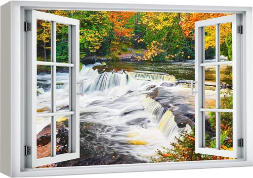Miniatura 35 de Cuadro decorativo con diseño de ventana moderna blanca con vista, de la marca Wall26®