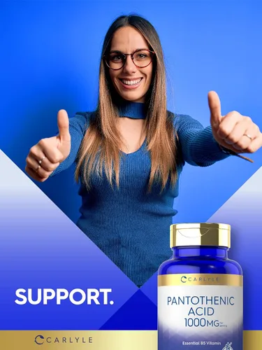 Miniatura 6 de Carlyle Vitamina B5 de ácido pantoténico 1000 mg 100 cápsulas Suplemento sin OMG, sin gluten