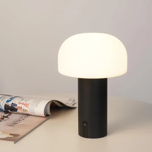 Miniatura 8 de WEILAILUX Lámpara de mesa inalámbrica de hongos, lámpara de ducha impermeable, lámpara de mesa recargable con pilas, luz nocturna regulable al tacto