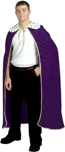 Miniatura 5 de Beistle Bata púrpura tamaño King Queen para adultos, accesorio de disfraz de capa de Mardi Gras real para eventos temáticos, fiestas de Halloween
