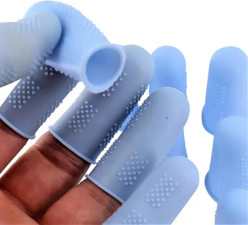 Miniatura 5 de Protectores de dedos [serie Flex – Paquete de 9] cubiertas antiadherentes de silicona [pequeño (3) / mediano (3) / grande (3)] – para pegamento