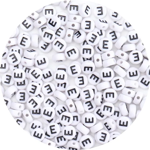 Miniatura 16 de 100 cuentas de letras – Cuentas redondas blancas del alfabeto acrílico de 0.16 x 0.27 pulgadas para hacer joyas, pulseras, collares y llaveros