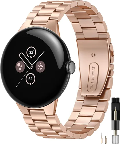 Miniatura 9 de Miimall Metal Band Compatible for Google Pixel Watch 4(2025)/3 45mm 41mm Band, No Gap, Men Business Stainless Steel Adjustable Wristband Replacement