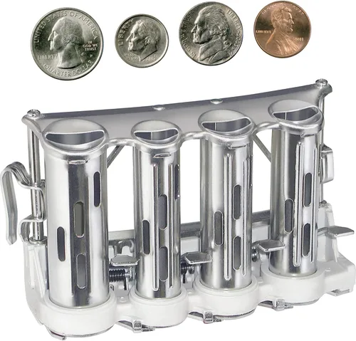 Miniatura 3 de McGill Metal Products NO1 cargador de dinero de acero, chapado en níquel, para monedas de un centavo, monedas de diez centavos y monedas