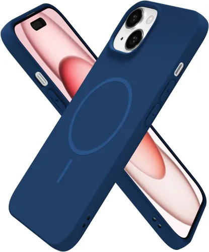 Miniatura 77 de oakxco Funda de silicona Mag Safe para iPhone 17 Pro Max, funda magnética delgada y fina compatible con carga inalámbrica MagSafe, bonita funda Negro