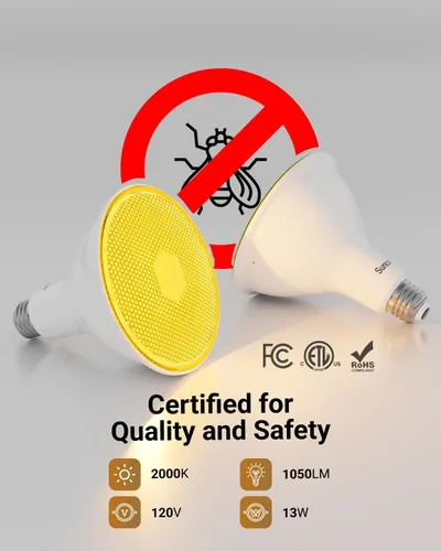Miniatura 7 de Sunco - Bombilla LED amarilla para exteriores PAR38 repelente de insectos para porche, patio trasero, exterior, 13 W = 90 W, brillo ámbar de 2000 K