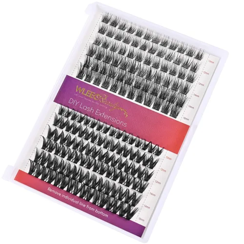 Miniatura 14 de Extensiones de pestañas de ojo ancho, 96 unidades, extensiones de pestañas individuales, rizo D, banda ancha (LC08, mezcla de 0.315 a 0.630 pulgadas)