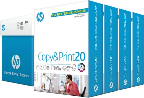 Miniatura 11 de Papeles para impresora HP Papel de 8.5 x 11 Copia e impresión 20 lb Paquete de 6 - 2,400 hojas Brillo 92 Fabricado en Estados Unidos