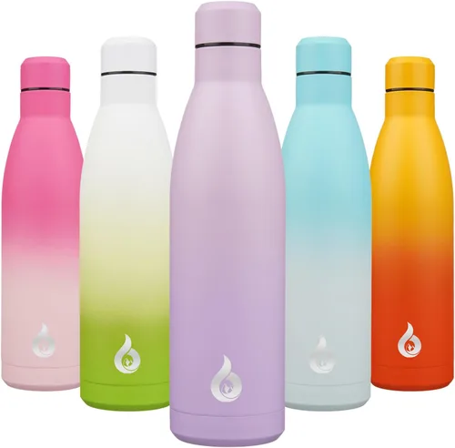Miniatura 49 de BJPKPK Botella de Agua Aislada 17oz Botellas de Agua de Acero Inoxidable Apta para Lavavajillas Metal Térmica Mantiene Frío y Caliente, Gris Niebla