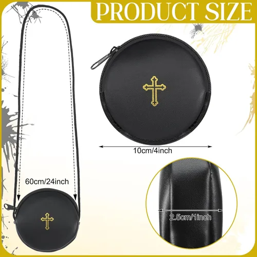 Miniatura 2 de Funda de cuero para Pyx, estuche de Pyx católico con correa para comunión, sacerdotes anfitriones, diáconos, regalos