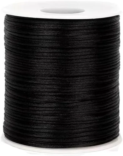 Miniatura 38 de 2.0 mm x 110 yardas de cordón de satén de nailon para abalorios, hilo trenzado para nudos chinos, rattail, macramé, pulseras, collares, fabricación